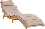 Sun Lounger with Cushion Taupe Solid Wood Acaciapatio Chairs Tanning Chair Camping Chairs Outdoor Lounge chairsSuitable for Gardens, courtyards