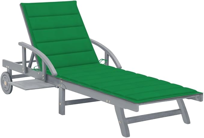 Patio Sun Lounger with Cushion Solid Acacia Woodtanning Chair Outdoor Lounge Chairs Patio Chairs Camping chairsSuitable for Gardens, courtyards
