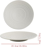 Camping Plates Serving Tray Tray Multifunctional Ceramic Thread Western Food Plate Embossed Steak Plate Flat Plate Household Dishes Hotel Tableware Decorative Plate(Small)