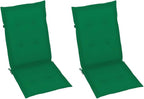 Patio Chairs 2 pcs,Outdoor Folding Chair,Lounge Chair,Portable Camping Chair,Tanning Chairs for Outside,Garden Chair,for Outdoor Patio, Campsite, or Yard, with Green Cushions Solid Teak Wood