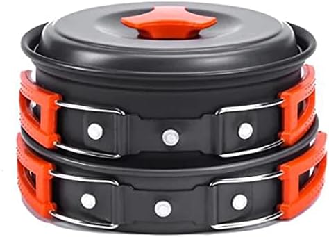 Portable Camping Tableware Cooking Set Outdoor Cookware Pan Pot Bowl Spoon Utensils for Hiking Picnic Travel Wild Campismo(Color:D)