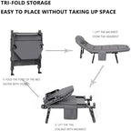 Portable Folding Camping Cot, Adjustable 6-Position Adults Reclining Folding Chaise, Outdoor Patio Folding Lounge Chair Sleeping Cots Bed, Perfect for Camping, Pool, Beach, Patio Durable