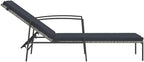 Patio Furniture Beach Chair Camping Chairs Outdoor Chairs Patio Sun Lounger with Cushion Poly Rattan Gray for Sunbathing, Camping, Pool, Beach, Patio