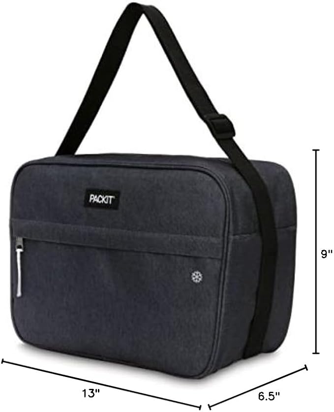PackIt Freezable Zuma Can Cooler, Built with EcoFreeze Technology, Collapsible, Reusable, Zip Closure with Adjustable Shoulder Strap, Fits 15, 12 Oz Cans