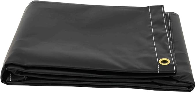Mytee Products (2 Pack) 6' x 8' Heavy Duty Black 18oz Vinyl Utility Tarp Waterproof, Multipurpose, Cars, Boats, Campers, Pool Cover, Tent