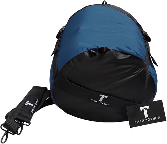 Thermotuff Wearable Sleeping Bag with Dual Hoodie, Zippered Arm Holes, Pockets & Adjustable Drawstring - Ideal for Camping, Cold Weather Hiking, and Stadium Sak Blanket