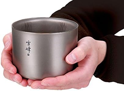 Snow Peak Titanium H300 Stacking Mug, TW-123, Premium Titanium, Made in Japan, Ultralight for Camping, Backpacking Everyday Use, Lifetime Product Guarantee
