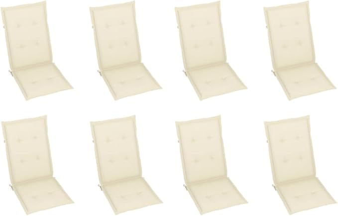 Folding Patio Chairs with Cushions,Bistro Chair,Patio Funiture,Lawn Chairs,Armchair,Beach Chair,Camp Chair,Coffee Chair,for Outdoor,Fire Pit,Deck,Lawn,Outside,Garden, 8 pcs Solid Acacia Wood
