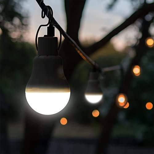 Solar Powered lamp Rechargeable Led Light Bulb for Outdoor Camping Torch Hiking Chicken Coop Pet House Barn Balcony Deck Indoor Night Light Emergency Bulbs Portable Lantern Torch 2 pcs