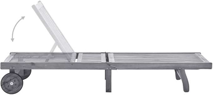 Zero Gravity Chair Camping chairPatio Sun Lounger with Cushion Gray Solid Acacia WoodSuitable for Gardens, courtyards, and patios