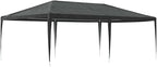 Large Party Tent Anthracite Polyethylene Steel 13.1 x 19.7 ft for Outdoor Gatherings, Durable Water-Resistant Pavilion with Simple Assembly for Weddings Festivals BBQs