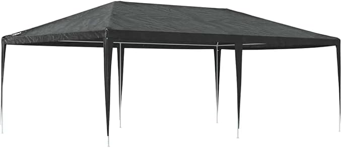 Large Party Tent Anthracite Polyethylene Steel 13.1 x 19.7 ft for Outdoor Gatherings, Durable Water-Resistant Pavilion with Simple Assembly for Weddings Festivals BBQs