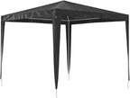 Party Tent Anthracite Polyethylene Steel Frame 8.2 x 8.2 ft Outdoor Shelter for Gatherings with Water-Resistant Canopy and Easy Assembly