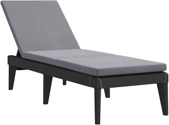 Sun Lounger with Cushion Anthracite 73.2"x23.6"x11.4" PPtanning Chair Patio Recliner Camping chairsSuitable for Garden Courtyard