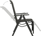 Reclining Patio Chairs ,Garden Chairs,Barbecue Chairs,Fishing Chairs,Coffee Chair,Bistro Chair,Camping Chair,Beach Chair,for Deck, poolside,Camping,Beach,Campsite,2pcs Textilene and Aluminum Black