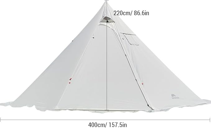 4-6 Person Teepee Hot Tent with Stove Jack Camping Pyramid Teepee Tent for Camping Backpacking Hiking