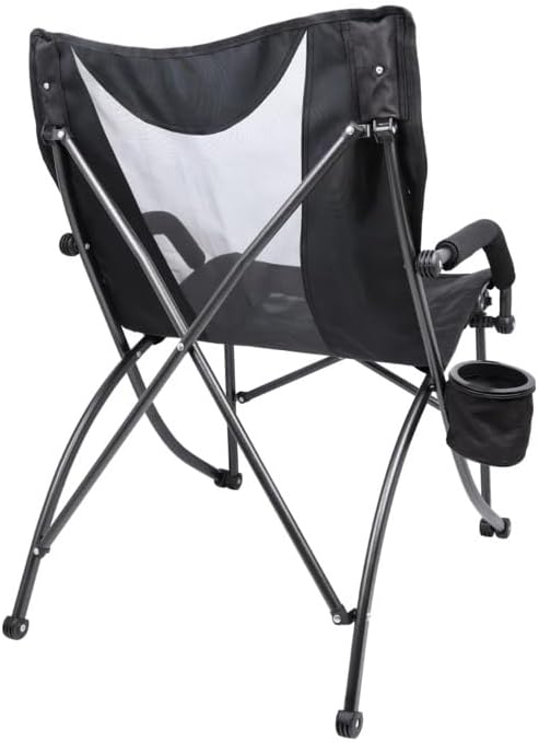 Cascade Mountain Tech Heavy Duty Folding Camp Chair, Black