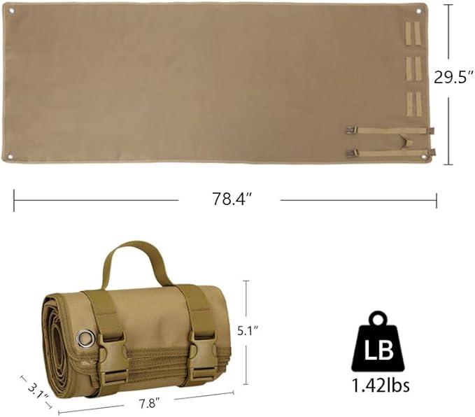 Outdoor Camping Tactical Training Shooting Mat Anti Slip Pad, Waterproof and Moisture-Proof Folding Mat Picnic Blanket Portable with Carry Strap