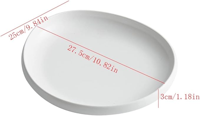 Camping Plates Breakfast Plate Serving Tray Dish White Cold Dishes Dishes Dishes Cold Dishes Mood Dishes Dishes Tableware Decorative Plate(27CM)