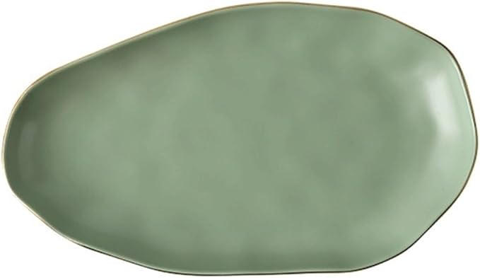 Camping Plates Ceramic Solid Color Dinner Plate Dessert Plate Home Kitchen Irregular Plate Fruit Plate Bread Plate Tableware Decorative Plate(A)