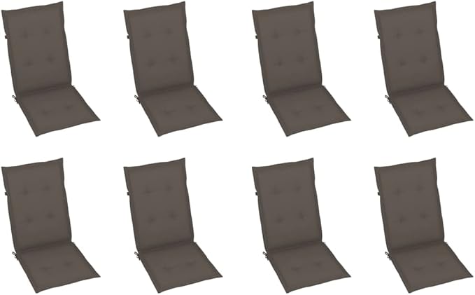 Reclining Patio Chairs with Cushions 8 pcs,Outdoor Folding Chair,Lounge Chair,Portable Camping Chair,Tanning Chairs for Outside,Garden Chair,for Outdoor Patio, Campsite, or Yard,Solid Teak Wood