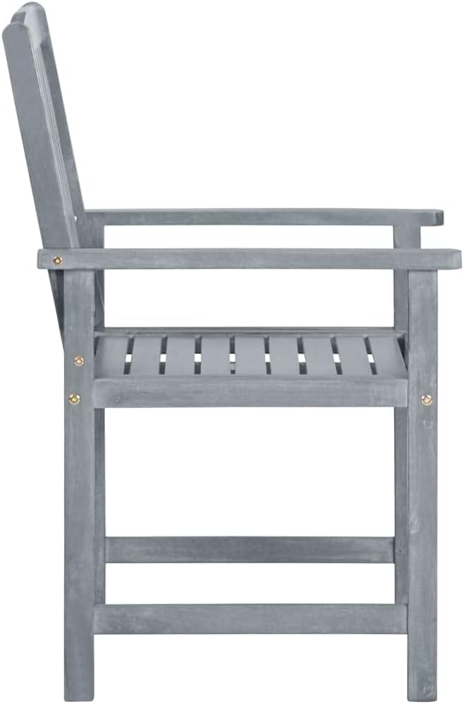 Director's Chairs with Cushions 4 pcs,Bistro Table and Chairs Outdoor,Lounge Chair,Patio Dining Chairs,Camping Chair,for Outdoor Patio, Campsite, or Yard, Gray Solid Acacia Wood
