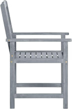 Director's Chairs with Cushions 4 pcs,Bistro Table and Chairs Outdoor,Lounge Chair,Patio Dining Chairs,Camping Chair,for Outdoor Patio, Campsite, or Yard, Gray Solid Acacia Wood