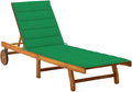 Zero Gravity Chair Camping chairPatio Sun Lounger with Cushion Solid Acacia WoodSuitable for Gardens, courtyards, and patios