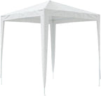 White Polyethylene Party Tent with Iron Frame, 2x2 Meter Outdoor Canopy for Events, Water-Resistant and UV-Resistant, Easy Assembly Shelter for Gatherings