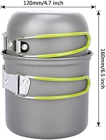 Camping Cookware Pots and Pans Set Nonstick with Mesh Bag Utensil Tableware Camping Equipment for Backpacking Hiking Picnic