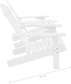 Patio Adirondack Chairs with Tea Table,Garden Chair,Leisure Chair,Bistro Chair,Leisure Chair,Camping Chair,Outdoor Chairs,Conversation Chair,for Patio,Balcony,Party, Solid Wood Fir White