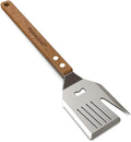 5-in-1 Multifunctional Grill Spatula - Heavy Duty Stainless Steel BBQ Tool with Bottle Opener, Meat Tenderizer & 15.7" Wood Handle for Outdoor Grilling, Camping, Backyard BBQ