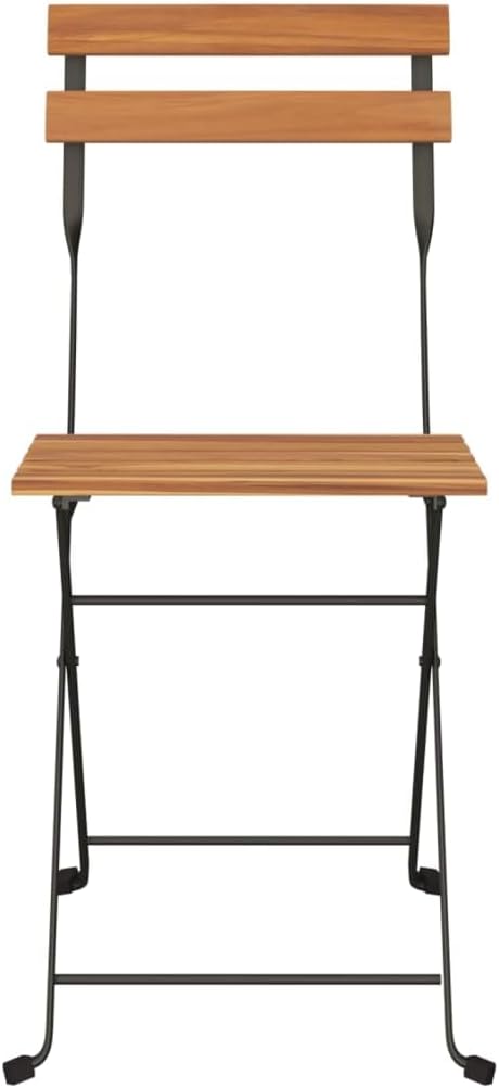Folding Bistro Chairs 4 pcs,Outdoor Chairs,Garden Chair,Kitchen Chairs,Camping Chair,Leisure Chair,Decorative Chair,Conversation Chair,for Patio,Balcony,Party,Solid Wood Teak and Steel