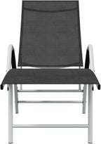 Sun Lounger Textilene and Aluminum Blacktanning Chair Camping Chairs Recliner Patio Suitable for Garden Courtyard