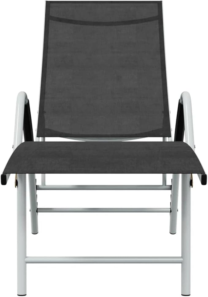 Sun Lounger Textilene and Aluminum Blacktanning Chair Camping Chairs Recliner Patio Suitable for Garden Courtyard