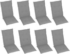 Patio Reclining Chairs with Cushions,Camp Chair,Barbecue Chairs,Fishing Chairs,Bistro Chair,Coffee Chair,Patio Funiture,for Dining Room,Living Room,Study Room,Garden,8 pcs Gray Acacia Wood