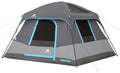 10' x 9' Ozark Trail Six-Person Dark Rest Cabin Family Camping and Adventure Tent, Includes a Gear Loft, Hanging Organizer, and Electrical Port Access and Ground Vent for Improved Air Circulation