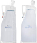 Survivor Filter Clear Collapsible Water Bottles - Travel, Hiking, Foldable, BPA-Free - 2 x