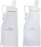 Survivor Filter Clear Collapsible Water Bottles - Travel, Hiking, Foldable, BPA-Free - 2 x