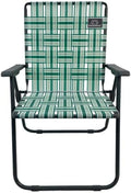 MOUNTAIN SUMMIT GEAR Retro Webbed Camping Chair - Lightweight, Foldable, Durable Steel Frame, 300lb Capacity, Vintage Stripes by Caddis Sports (2, Sage Green)