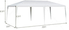 Tangkula 10 x 20 Feet Canopy Tent, Waterproof Wedding Canopy with Wind Rope, Outdoor Shelter Pavilion for Parties, Commercial Activity, Camping, Heavy Duty White Party Tent for Family Friends