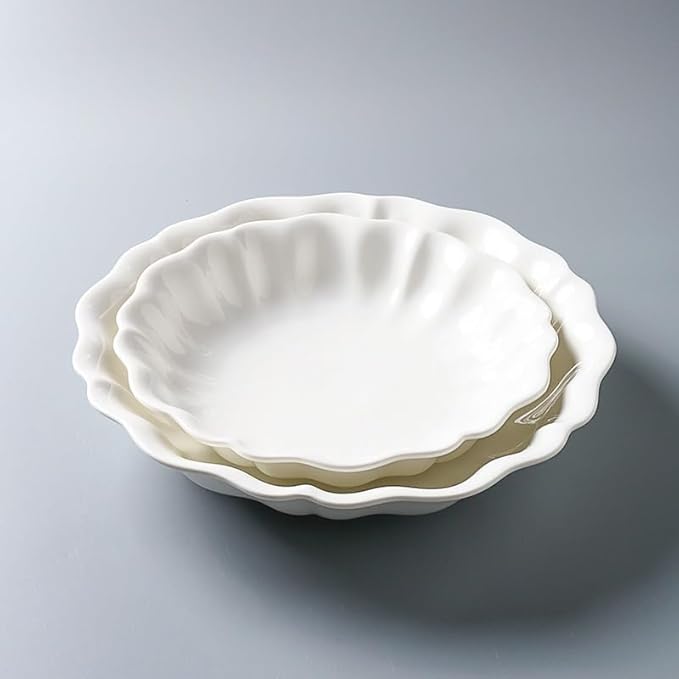Camping Plates Hotel Chinese Kitchen Tableware Ceramic Plates Dish Club Restaurant Specialty Dishes Deep Cold Display Decorative Plate(9.25 in)