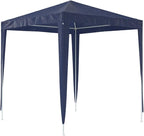 Blue Polyethylene Party Tent 6.6 x 6.6 ft Outdoor Canopy for Summer Events and Weddings with UV-Resistant Waterproof Cover and Sturdy Iron Frame