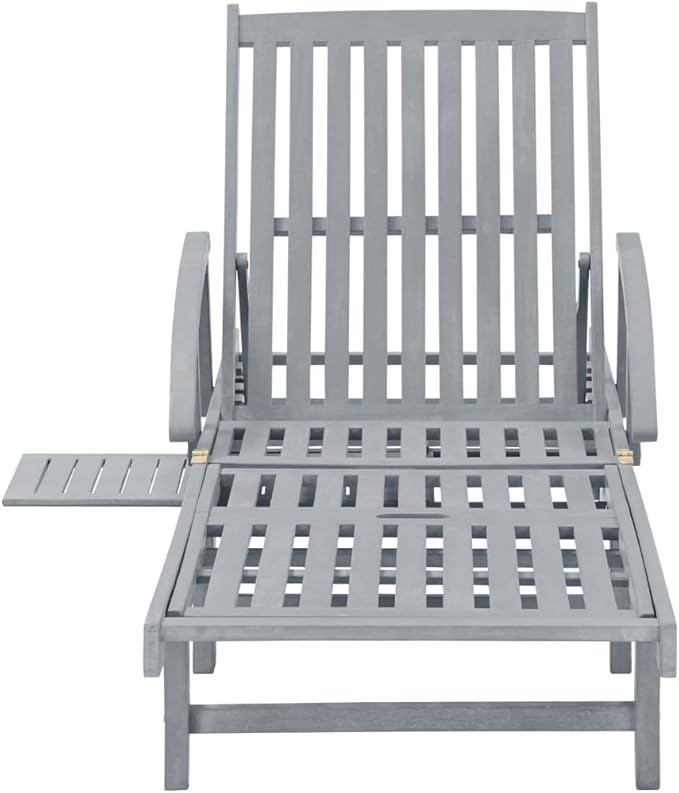 Zero Gravity Chair Camping chairPatio Sun Lounger with Cushion Solid Acacia WoodSuitable for Gardens, courtyards, and patios