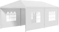 FDW Party Tent 10'x20' Outdoor Canopy Party Wedding Tent Garden Gazebo Pavilion Cater Events -4 Removable Sidewalls,White