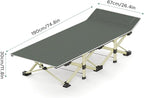 CHICIRIS Folding Camping Cots Portable Sleeping Cot Lightweight Camping Beds for Outdoor Living Rooms, Steel Navy Blue 190 * 67 * 30cm (Dark Green)