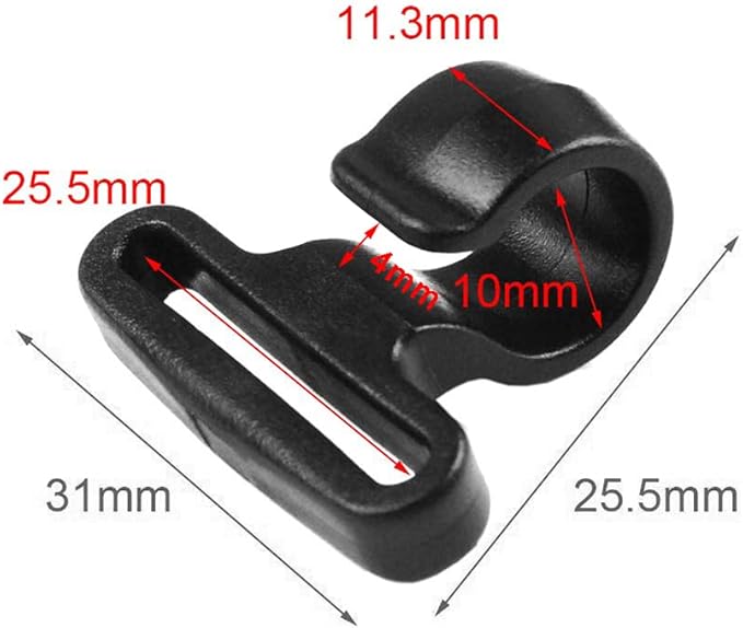 CooBigo 10pcs Plastic Snap Hooks 1"(25.5mm) Backpack Strap Buckles Hardware for Outdoor Camping 25mm Webbing Backpack Bag Strap Tent Garment DIY Parts Accessories