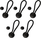 5 Pack Shock Cord Fastener Bungee Cord Clips With Adjustable Knob For Tent Boat Cover Canvas Marine Truck RV Trailer Accessories Nylon Rubber Material 13Cm Stretch Length(black)