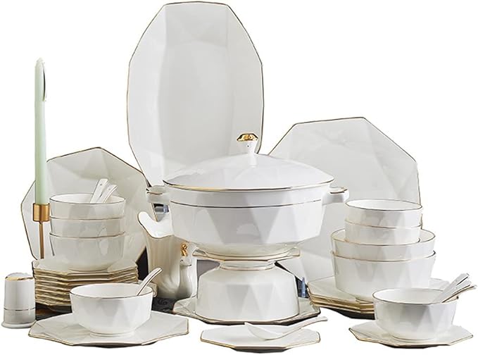 European Kitchenware Tableware 56 Piece Dish Ceramic Set Tableware Set