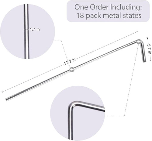 16 Pack Tent Stakes 6.5" Heavy Duty Metal Pegs for Outdoor Christmas Decorations Camping Canopy Gardening Yard Ground Garden Accessories